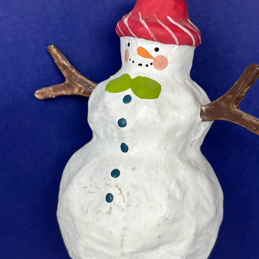 Crate & Barrel Paper Machete Snowman ornament